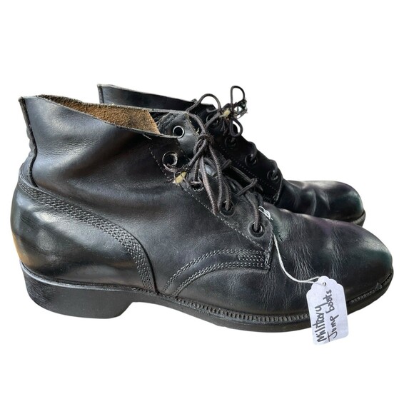 Vtg Genesco C.I.C Military Combat Jump Boots Black Leather Chukka Men\'s Size 9 R main image 5